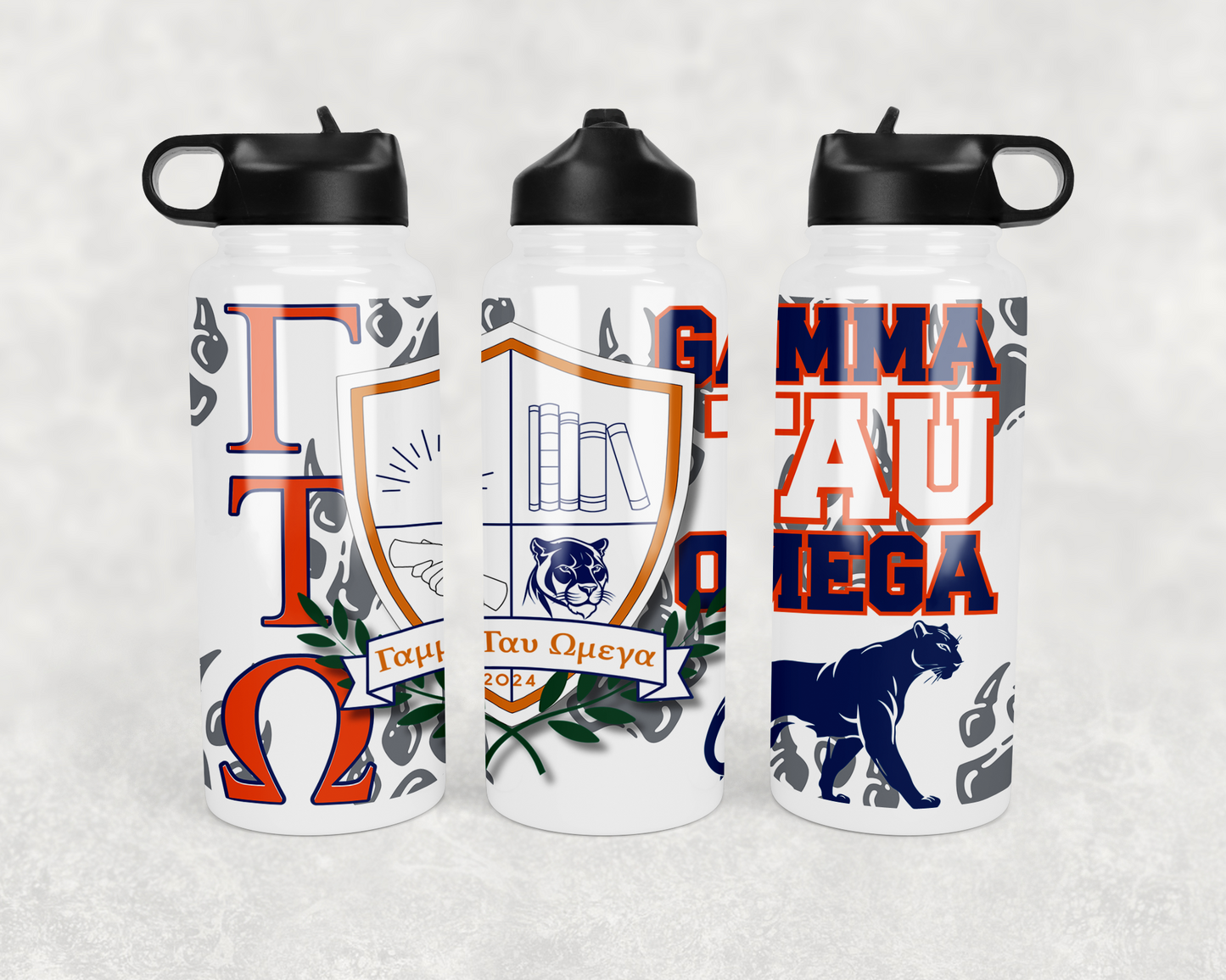 Gamma Tau Omega Fraternity Inc. - Gamma Tau Crest Water Bottle