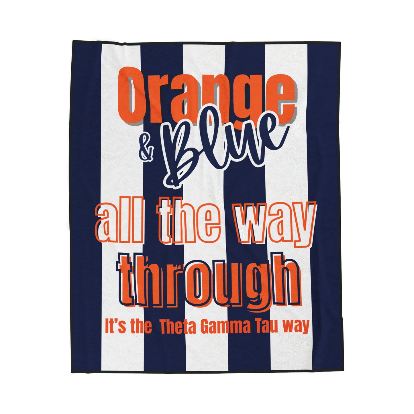 Theta Gamma Tau - Orange & Blue plush blanket