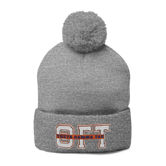Theta Gamma Tau Pom Embroidered Beanie
