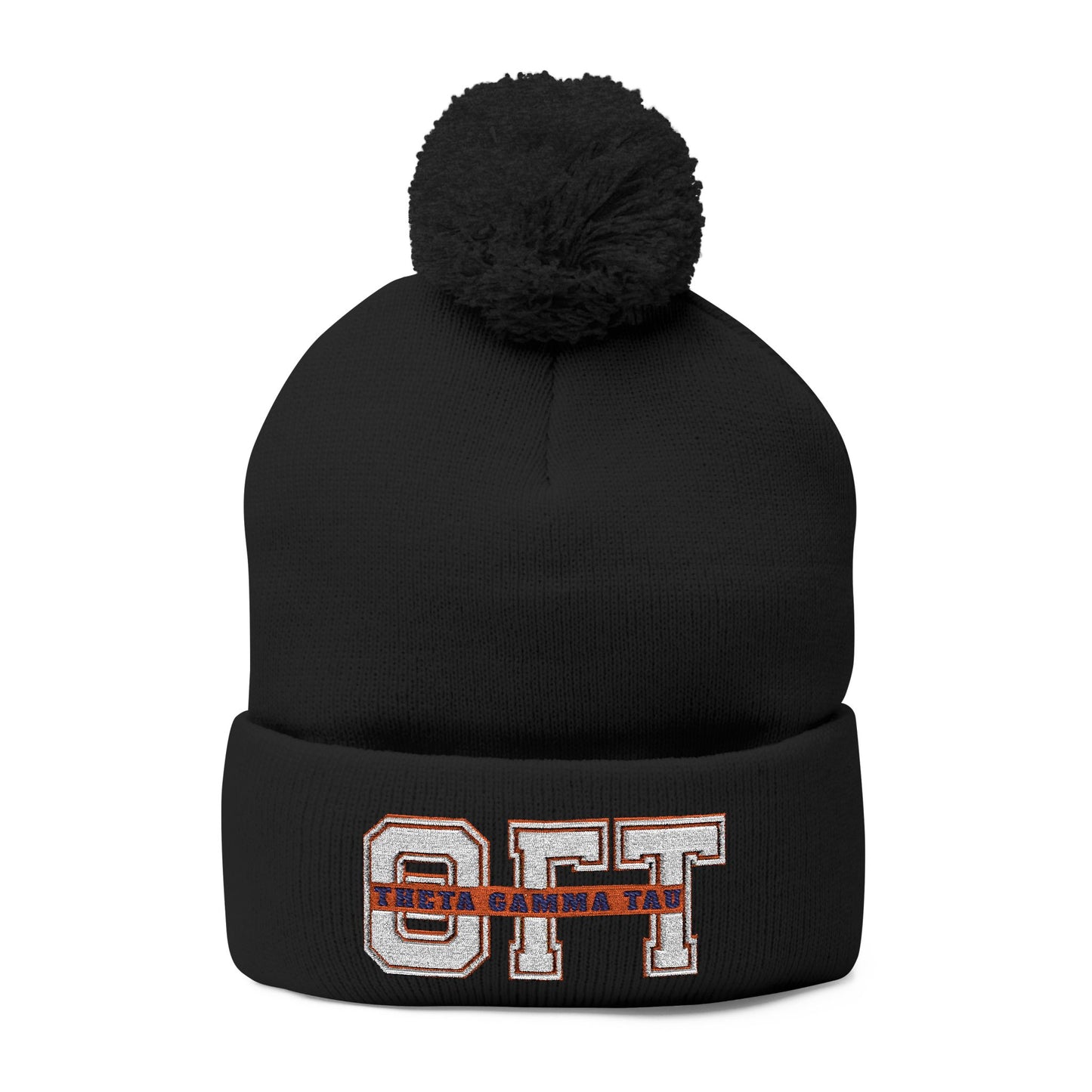 Theta Gamma Tau Pom Embroidered Beanie
