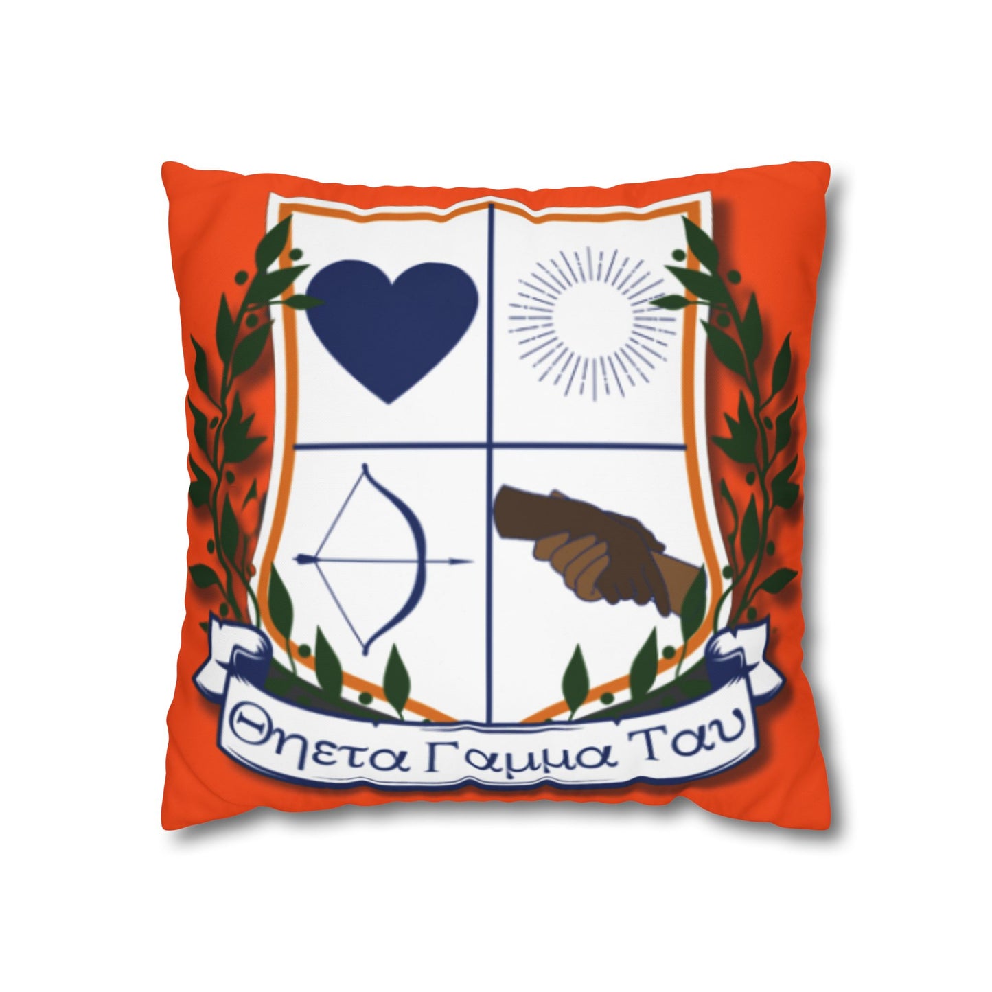Theta Gamma Tau - Orange & Blue/ Vixen Crest Pillow