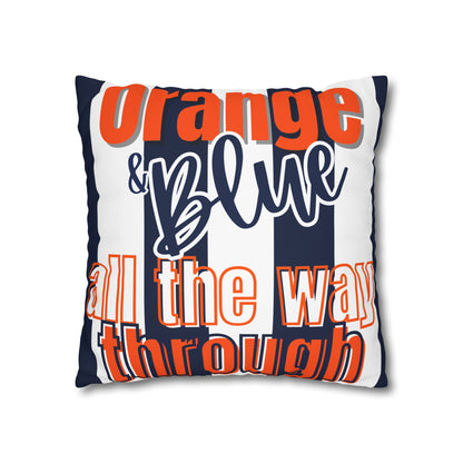 Theta Gamma Tau - Orange & Blue/ Vixen Crest Pillow
